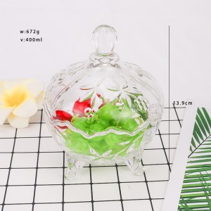 Crystal Candy Jar with Lid, Clear Glass Food Storage Tank, Seasoning Pot, Creative Decoration Storage Box