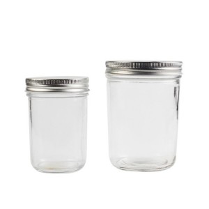 Manufacturer supplier glass clear caviar jam jar kitchen storage jars with lids