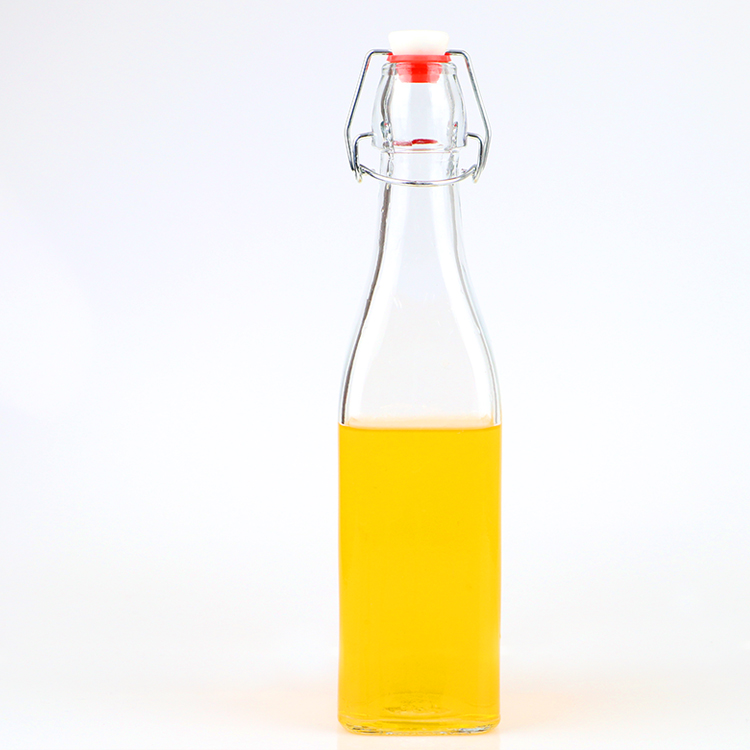 Square Juice Glass Bottle with Swing Top Clip Ceramic Lid Featured Image