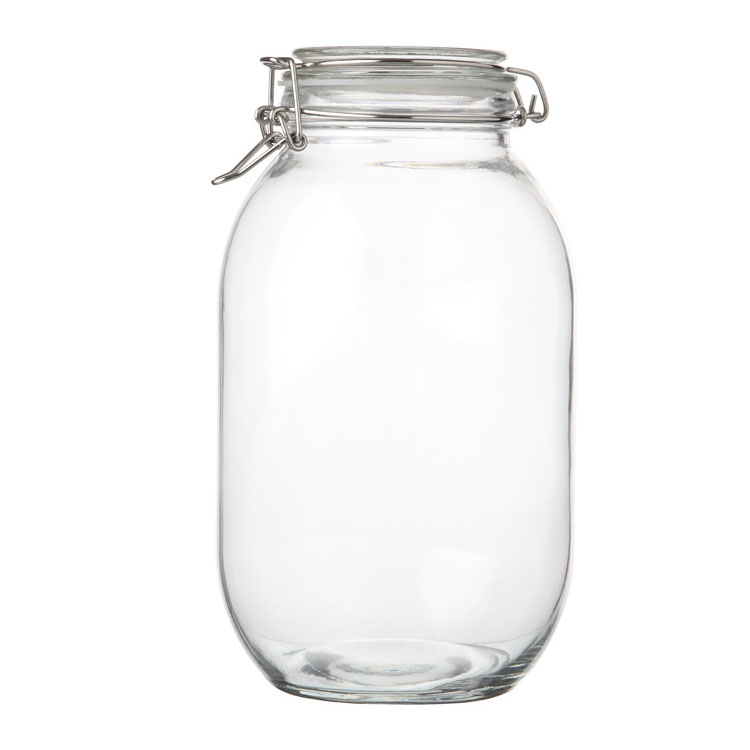 1L 2L 3L 3.8L kitchen Large round shaped glass food airtight Storage Glass Jars Featured Image