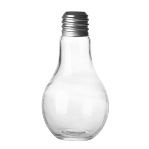 Creative Light bulb juice bottle drink water glass with straw