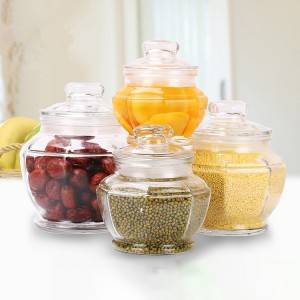 Wholesale octagonal large glass food storage Canisters pickle jar for kitchen