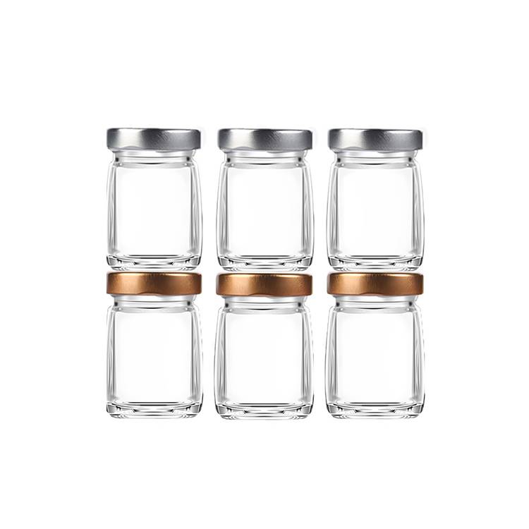 China Transparent square bird’s nest bottle honey glass bottle with screw cap Featured Image