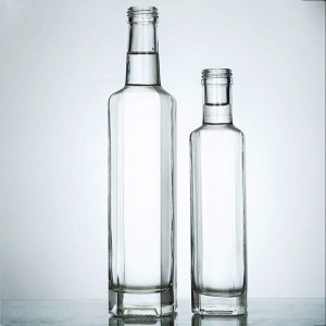 Hot sale 250ml 750ml empty clear green Round glass bottle for cooking olive oil