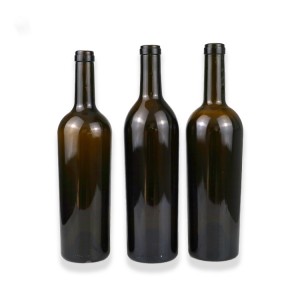 Cork top Bordeaux 750ml wide shoulder glass wine bottle