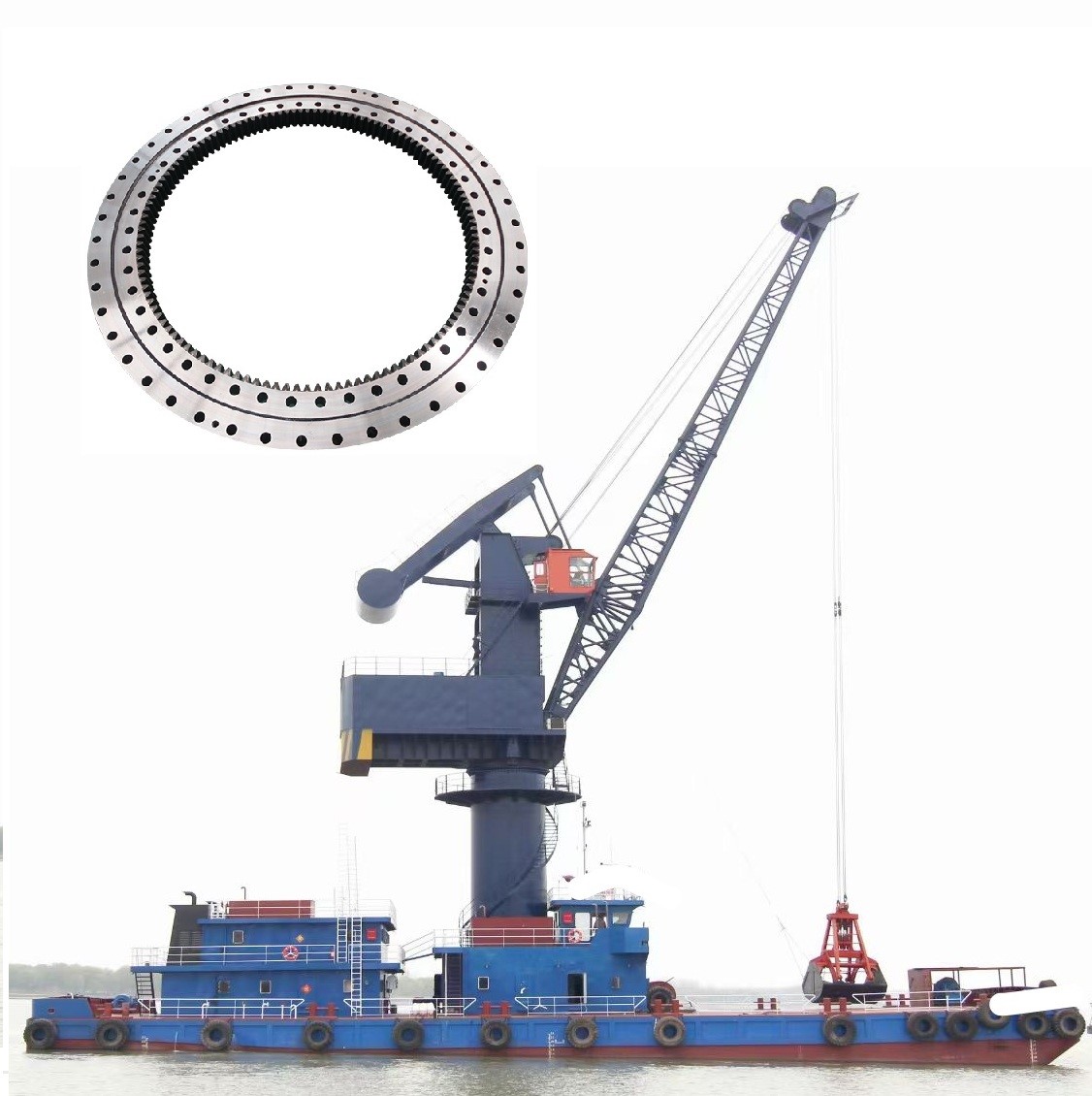 Xuzhou Wanda slewing bearing successfully delivered a 5 meters slewing bearing for floating crane