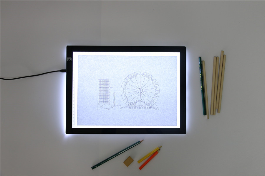 Light Up Tracing Pad, Light Board for Tracing, Drawing Pad for Kids with  Size Chart, Artist Gifts, Adjustable Brightness, A4