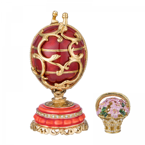 Σχήμα καπακιού κοσμηματοπωλείου με καλάθι λουλουδιών Κουτιά κοσμημάτων Καπάκι κρύσταλλο στρας Exquisite Craft Jewel Case Δαχτυλίδι Μόδα