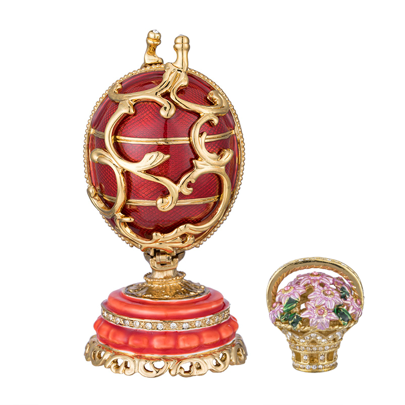 Jewelry Box Cap Shape With Flower Basket Jewelry Box Cap Crystal Rhinestone Exquisite Craft Jewel Case Ring Fashion