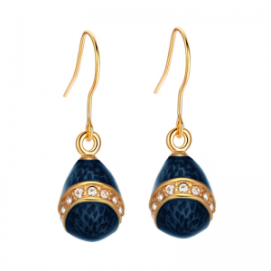 penjualan terlaris anting-anting telur Faberge enamel berlian imitasi warna-warni dengan kait perak sterling 925