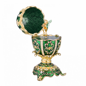 Faberge egg Music ກ່ອງໂລຫະ Mid East Jewelry Box ກ່ອງໄຂ່ຢືນ