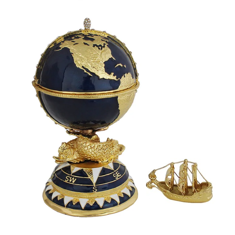 Blue Earth Egg Jewelry Box Fashion Luxury Decoration High Quality Luxury Practical Jewelry Box