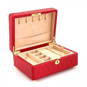Rûne hoeke Lúkse doaze mei slot Pu leather Jewelry Packing doaze opslach doaze Gift box