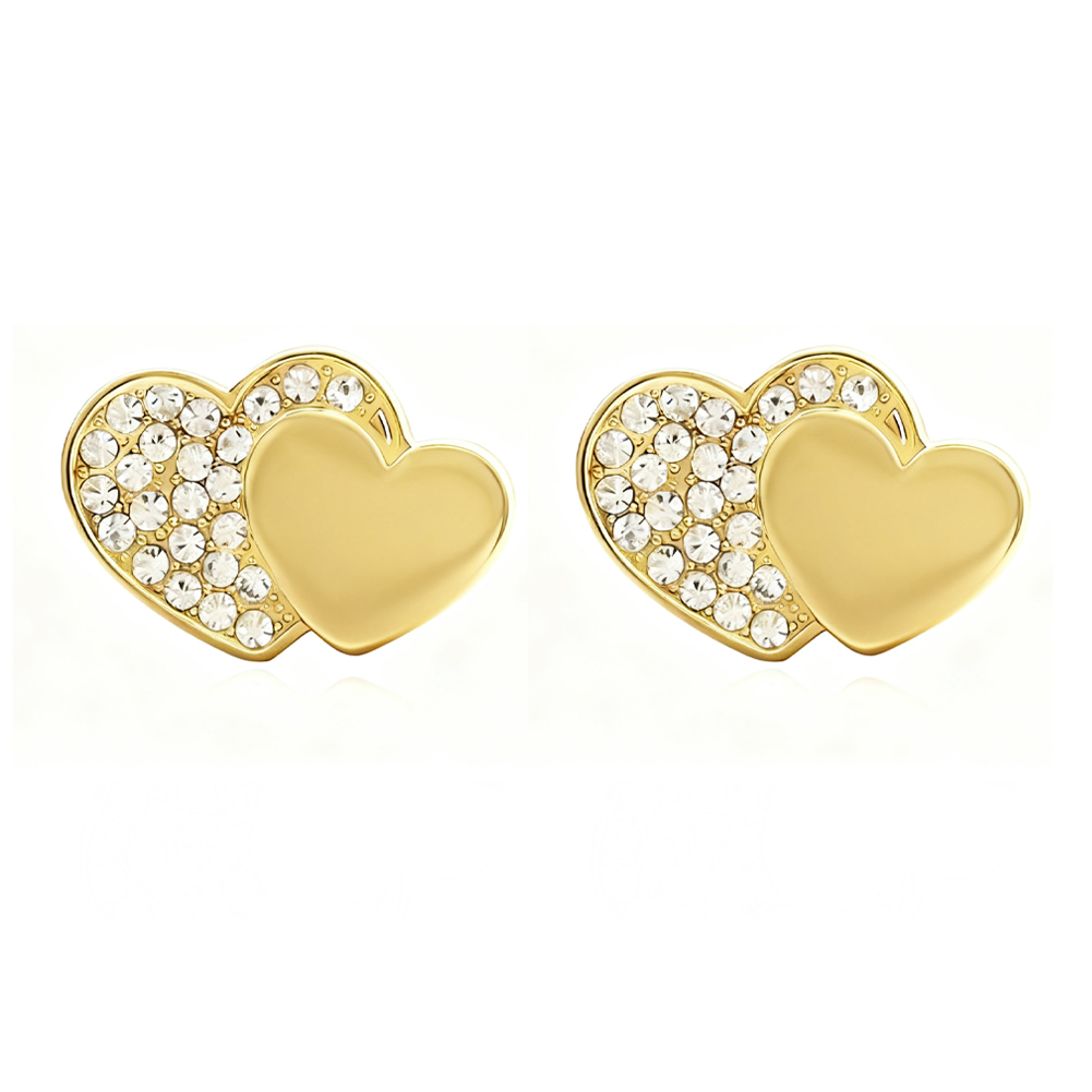 Elegant Heart Earrings Inlaid Rhinestones -Perfect for Wedding/Anniversary