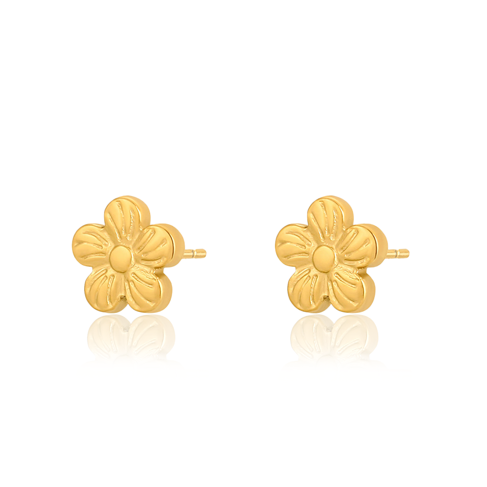 Gold-Flower-Studs