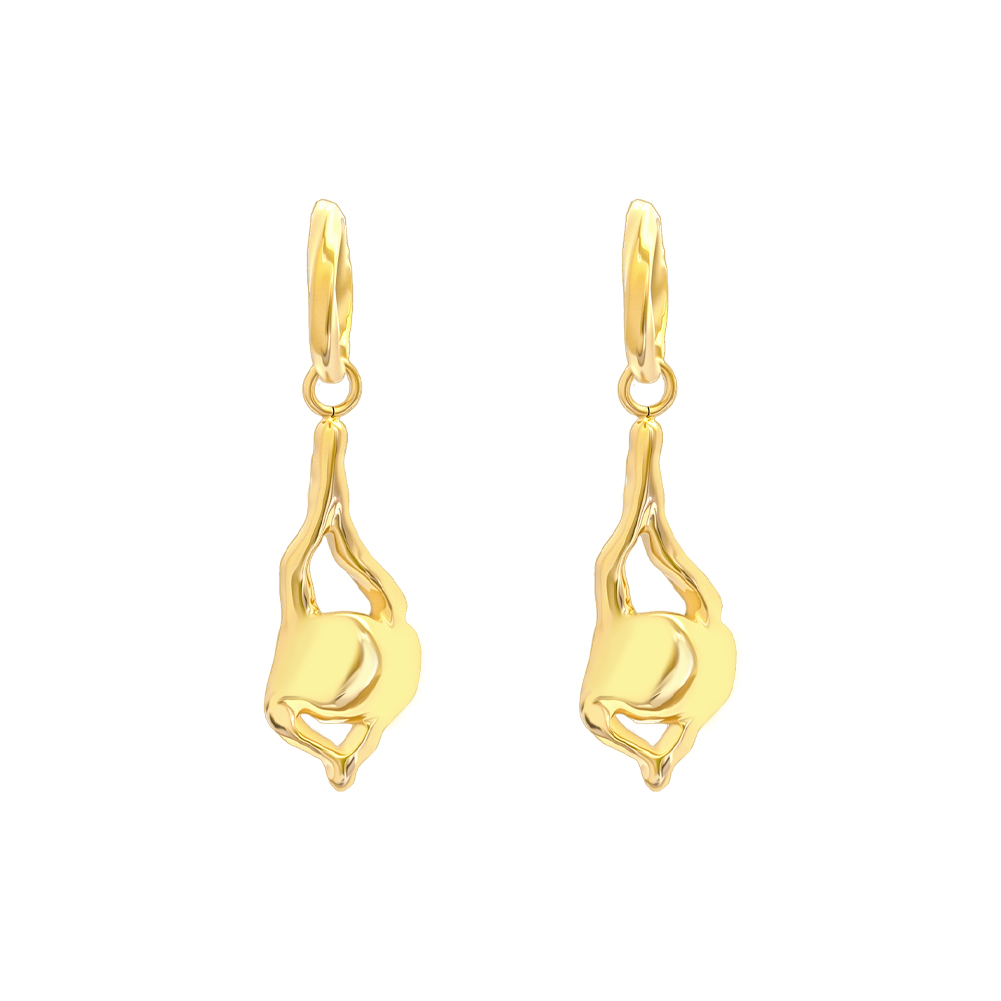 Stainless steel ladies’ earrings  with a hollow design and irregular line shape  possess their own unique charm