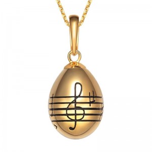Vintage enamel egg pendant music note pattern amavomereza makonda