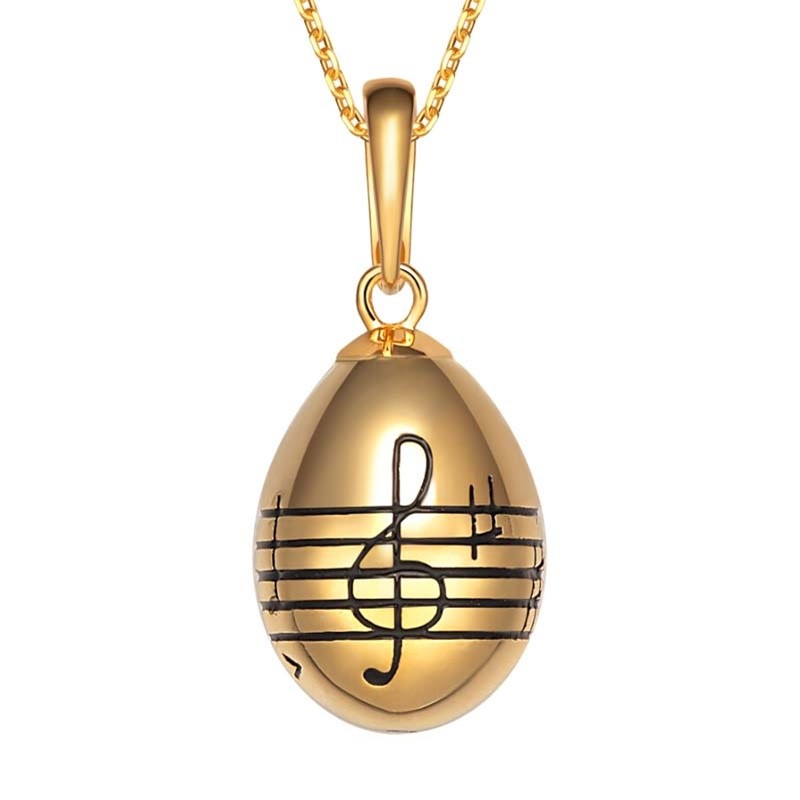 Vintage enamel egg pendant music note pattern accept customization