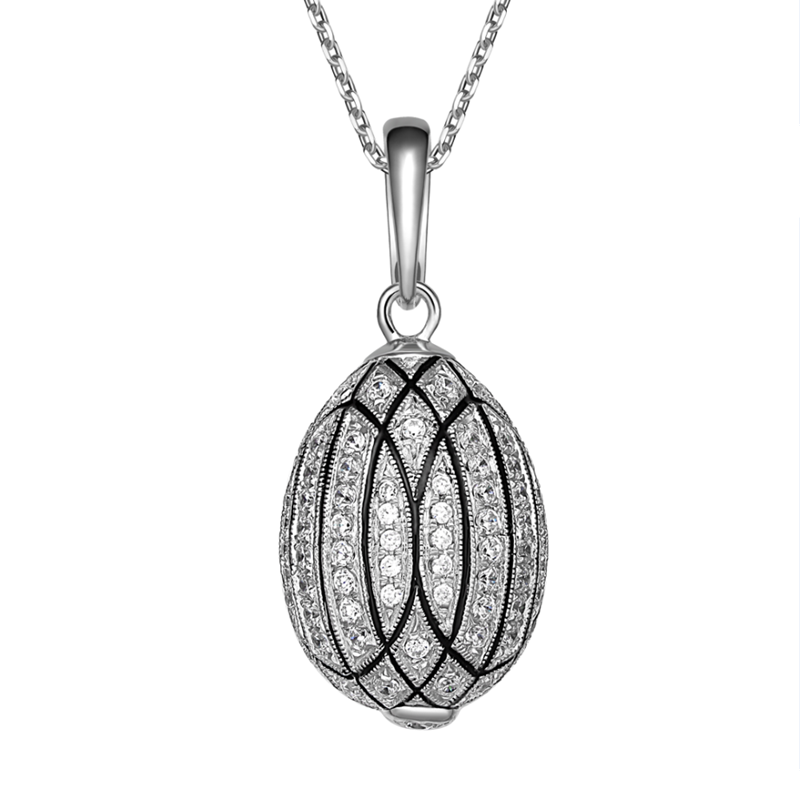 Fashion enamel pendant with many crystals