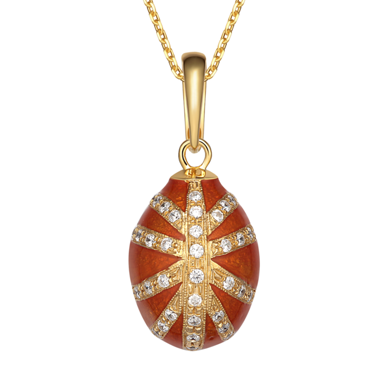 Orange Vintage enamel pendants with crystals looks like orange candy