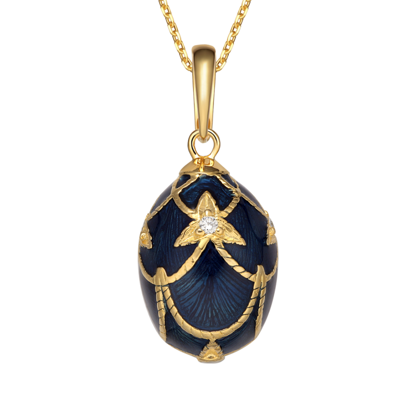 Vintage enamel pendants with crystals, curve pattern