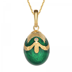 Nā pendants enamel ʻōmaʻomaʻo Vintage me nā kristal