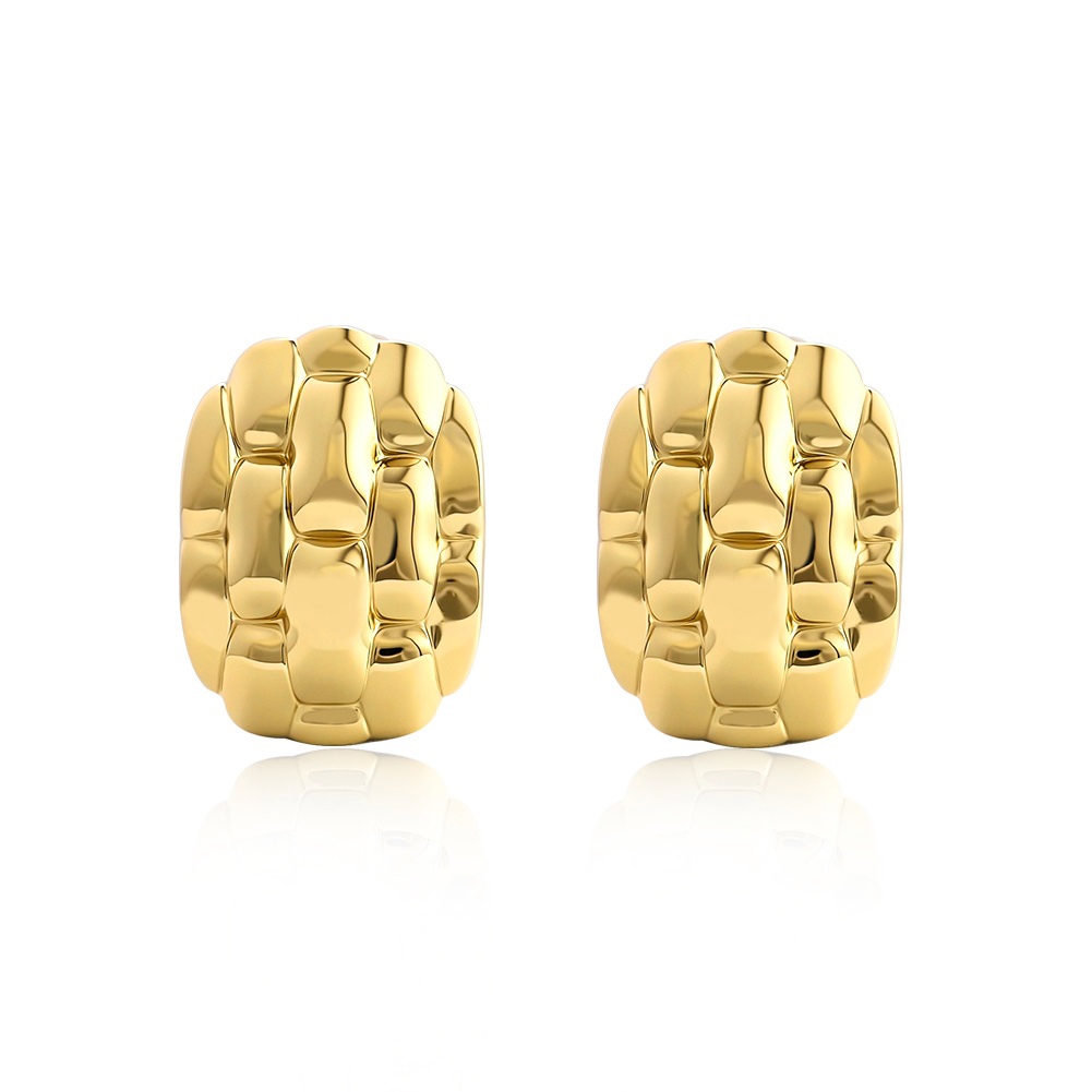 Fashionable Woven Three-Dimensional Earrings Stainless Steel Women’s Jewelry