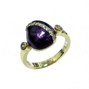 Moda diyariya Paskalyayê bi şêwaza rûsî Fancy Custom Kesk Enamel Faberge Egg Ring