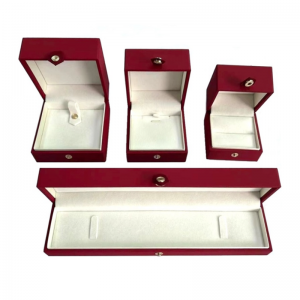 Правоъгълна луксозна кутия от изкуствена кожа Опаковъчна кутия за бижута Кутия за съхранение Кутия за подарък