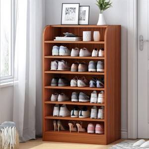 Simple Shoe Rack at The Door, Multi-Layer Storage Shelf, Home Interior, Good-Looking Solid Wood Color Doorless Simple Shoe Cabinet