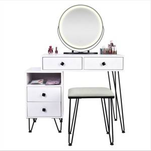 Nordic dressing table storage cabinet one bedroom household dressing table dressing table solid wood dressing table with light