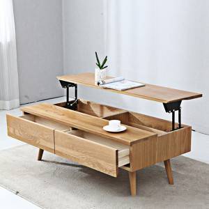 Nordic Simple Solid Wood Can Be Raised and Lowered for Living Room Coffee Table#Tea Table 0005