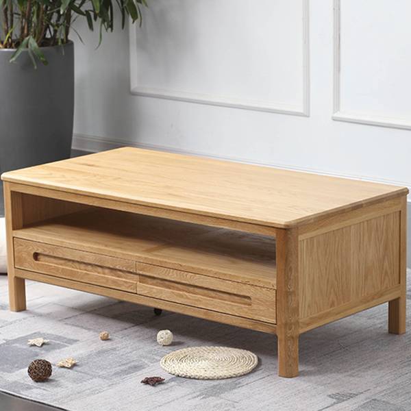 Nordic modern storage living room solid wood coffee table