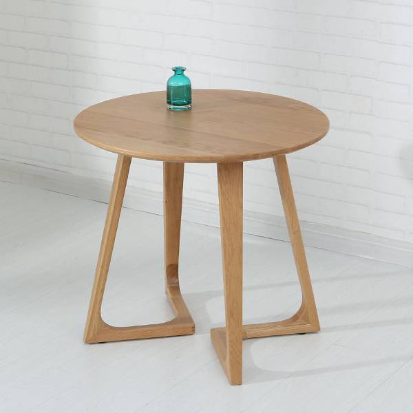 Simple mobile mini solid wood round coffee table