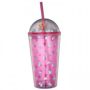 16.9oz customize Cute tumbler with straw for kids to go to school juice bottle plastic