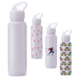 GRS 700ML Eco-Friendly Double Wall Oanpaste Logo Fles Water standert Mouth Vacuum Insulated Drink Sport Water Bottle