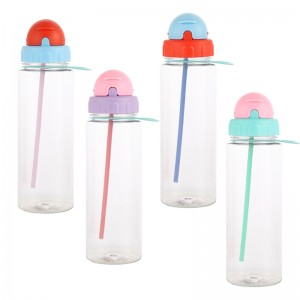 GRS New Design Kids Travel Safety Bpa Free Single Wall Plastic Water Bottle Custom Logo With Handle