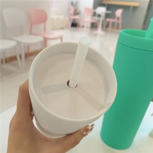 GRS Recycled straw cup with double