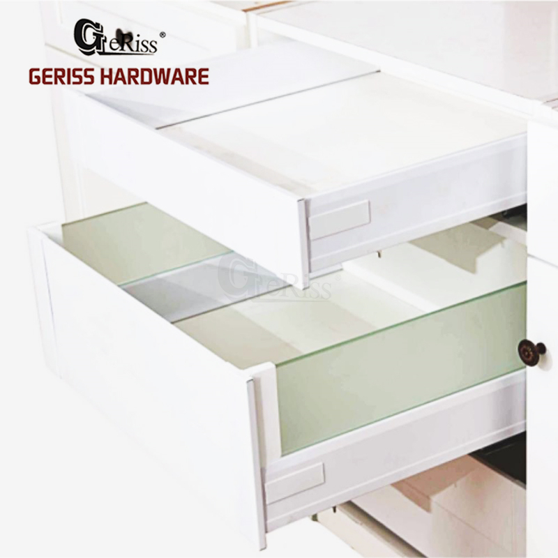 How to installing the internal drawer system with glass?