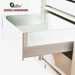 Inner High Soft Close Metal Sliding Drawer System with Side Glass