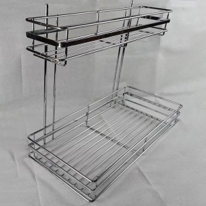 325 Series large & small two layer side mount flat iron wire basket drawer