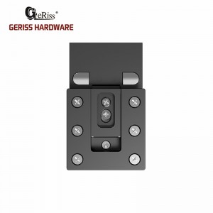 Aluminum frame glass door cabinet invisible soft close concealed adjustable pivot hinge