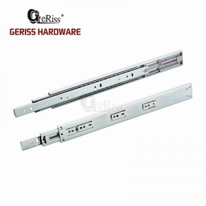 Push to open drawer runners slides, full extension, H45 ball bearing telescopic channel