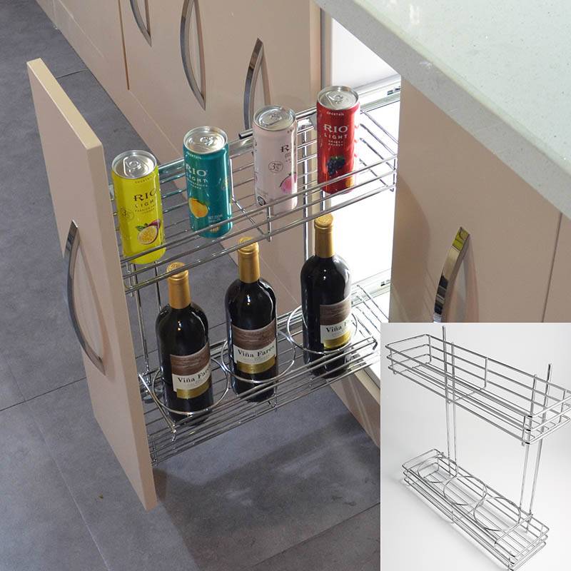Side mount pull out wire basket drawer