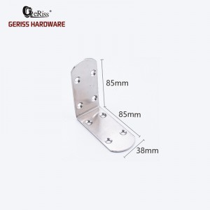 Stainless steel 2.5mm thickness 8 counterbore holes round edge right angle bracket corner brace