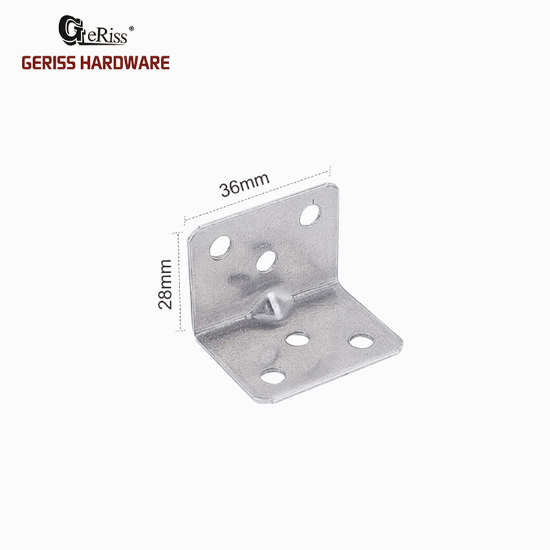 China Factory for Cabinet Hinges Home Hardware – Round edge stainless steel stamped fitting angle bracket corner brace L shaped code – Yangli