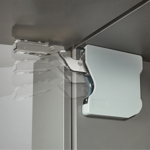 Hanging cabinet lid stay adjustable hydraulic lift up system
