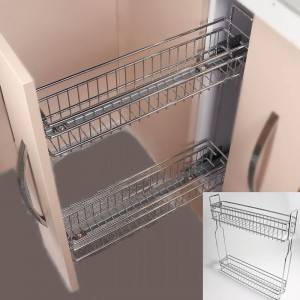 301 Series narrow pull out kitchen cabinet soft close sliding wire basket drawer