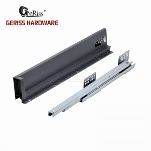 H88mm Soft Closing Slim Double Wall Drawer Slide