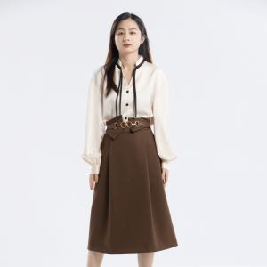Belt skirt with irregular waist design